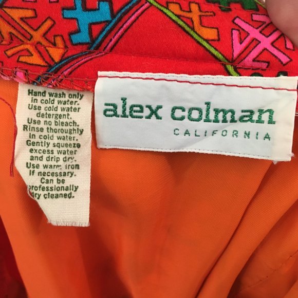 Alex Coleman California Vintage 60s 70s Red Floral Maxi Skirt, Lattice, 25 Waist - Picture 6 of 6